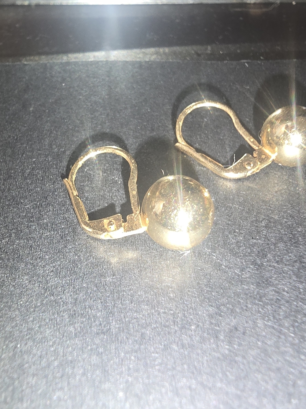 Gold Ball Leverback Earrings - Classic Women's Jewelry